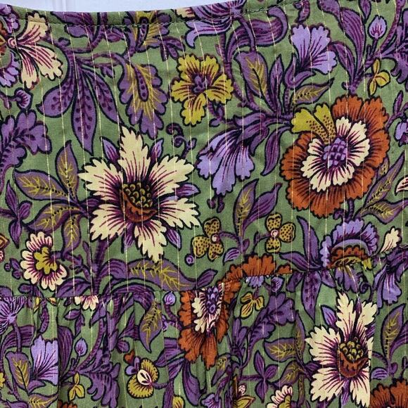 Jane and Delaney Peasant Blouse, Green Purple, Metallic Thread, Women's Size M - Picture 5 of 6